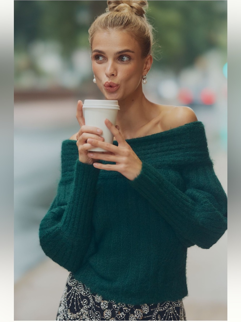 NWT Pilcro Off-Shoulder Batwing Sweater